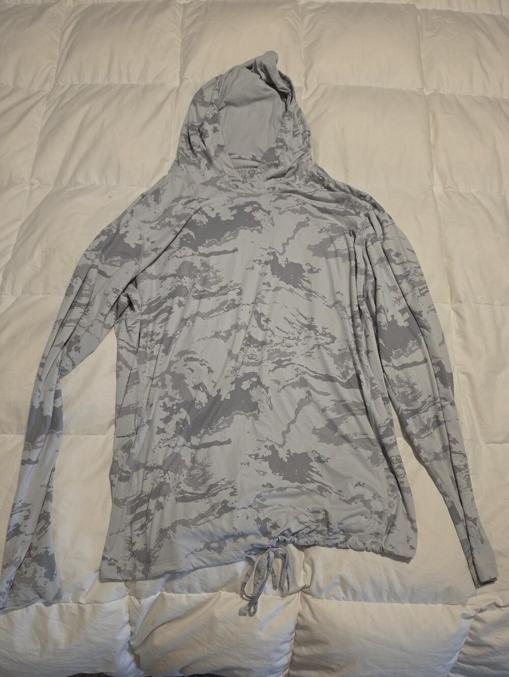 Women's Hooded Performance Shirt - White Camouflage